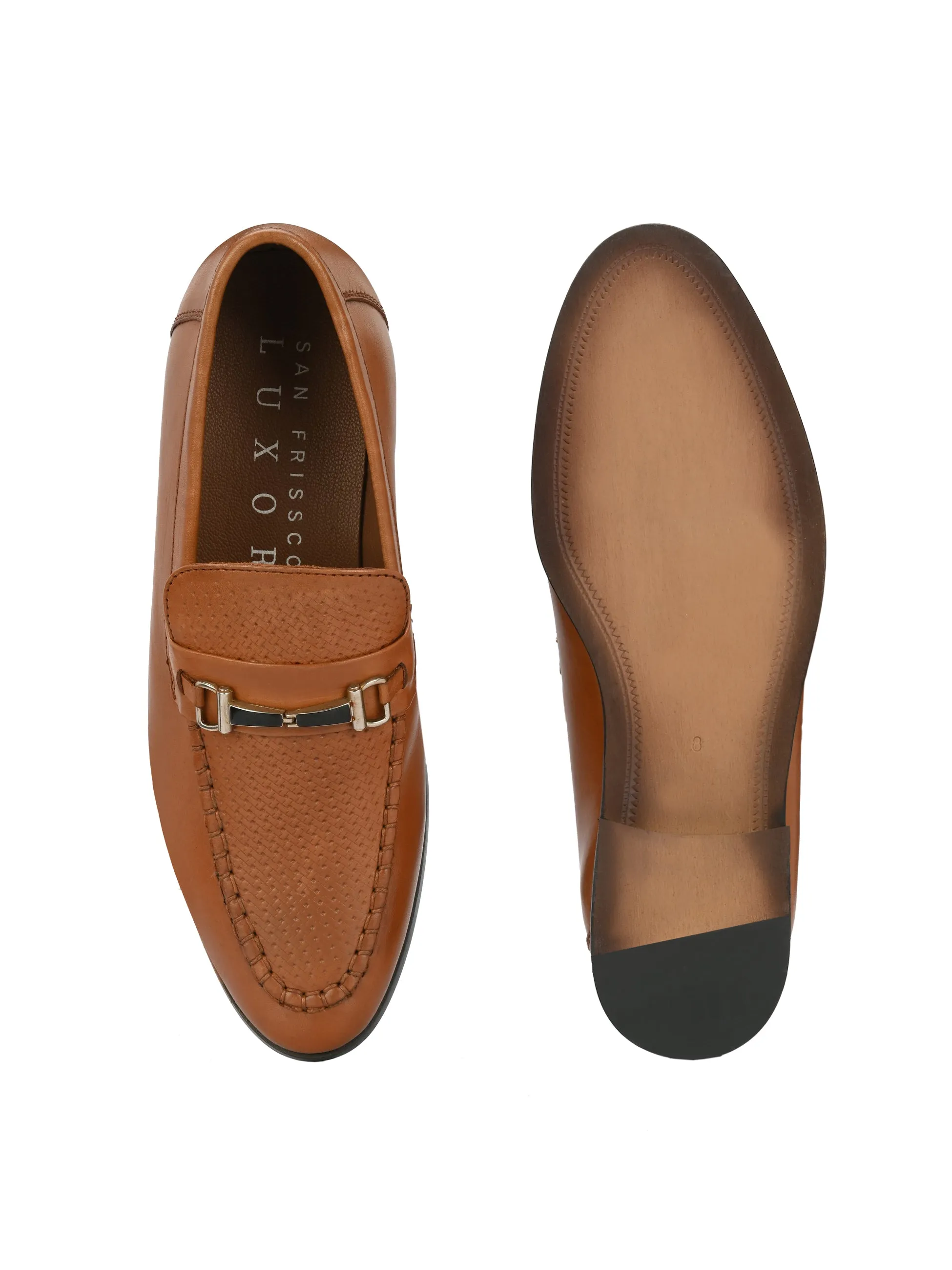 Metro Tan Buckle Slip-Ons