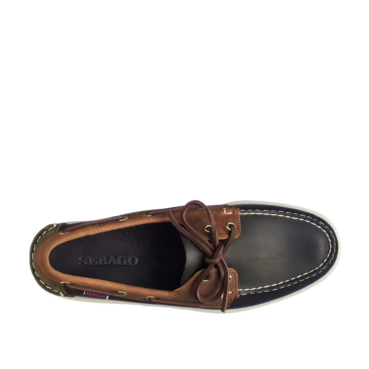 Mocassini Uomo Sebago Portland Lea Oil Ch Sue Blu / Marrone