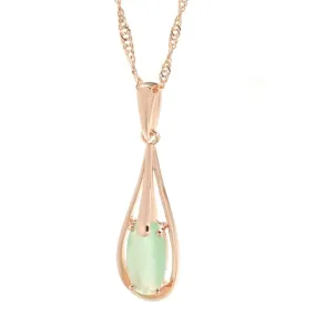 Natural Aventurine Zircon Drop Pendant Necklace