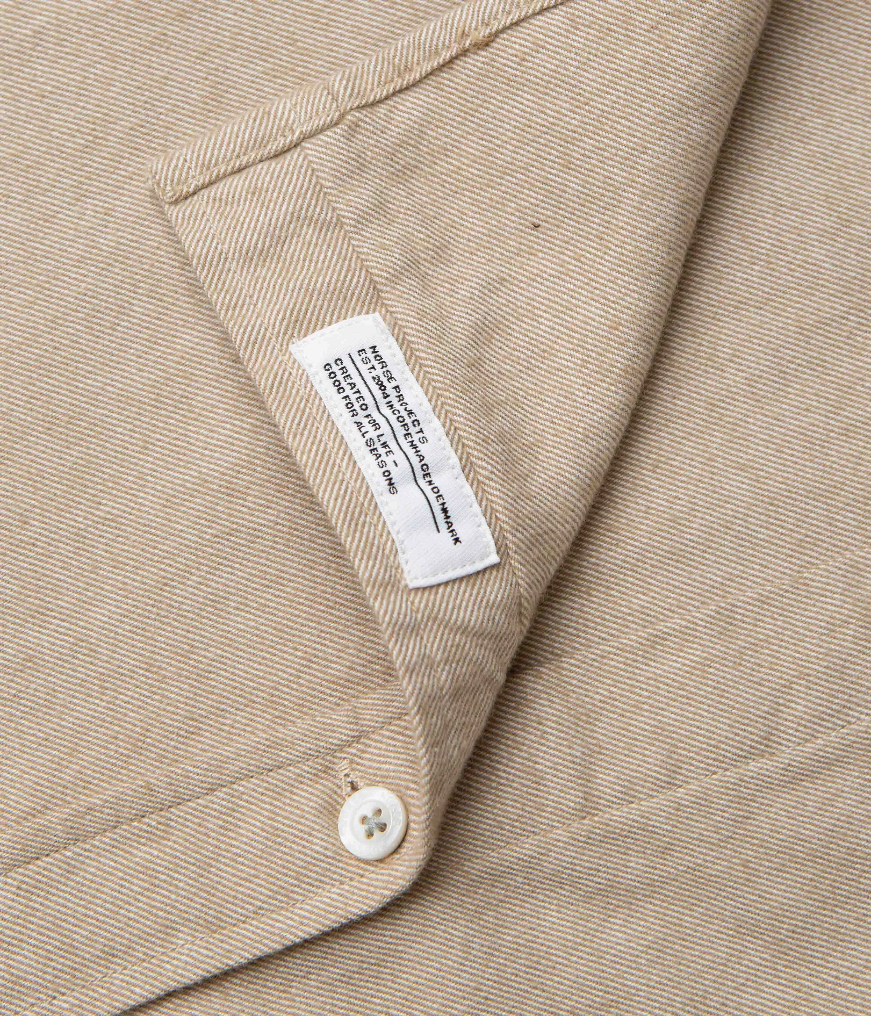 Norse Projects Anton Organic Flannel Shirt - Utility Khaki