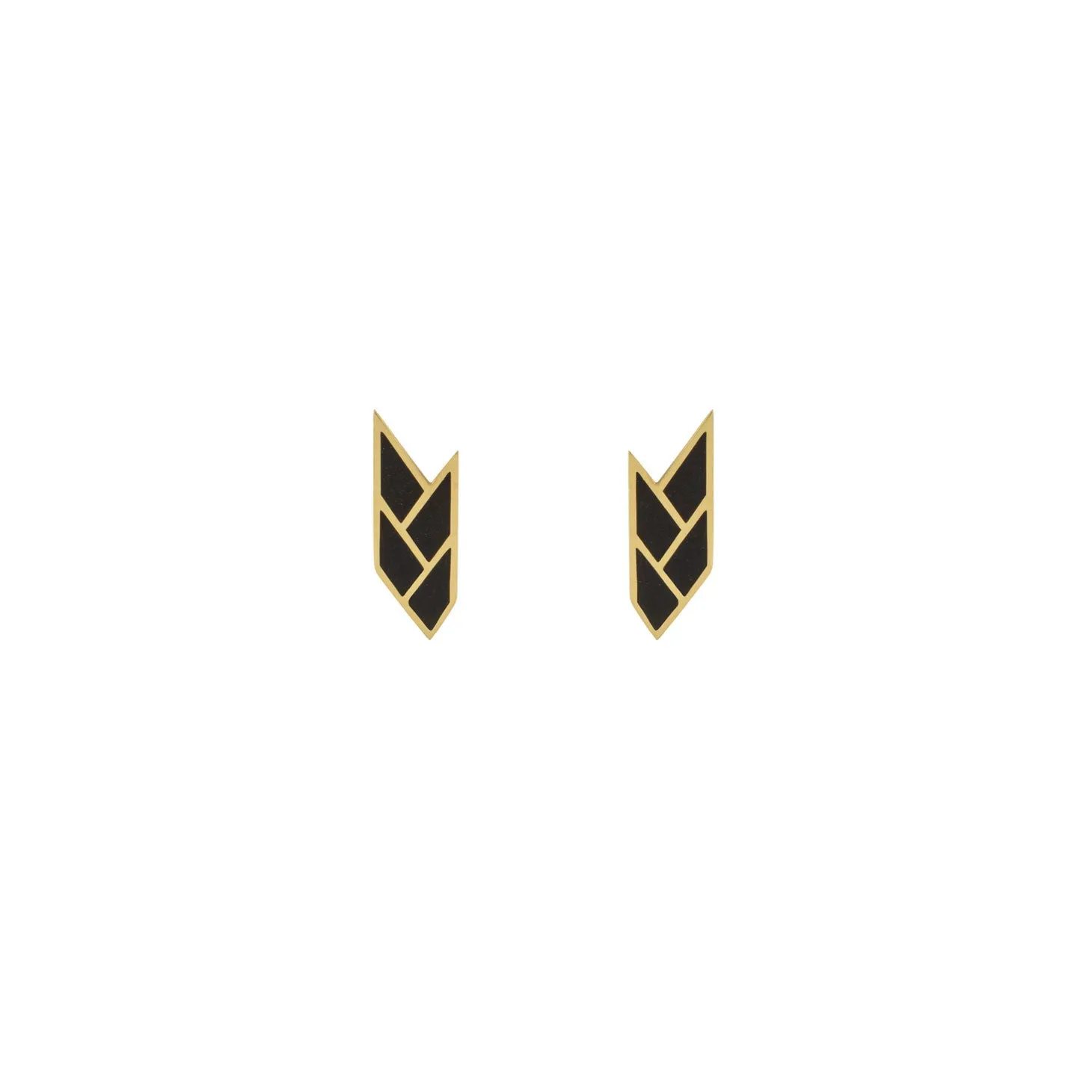 OSIRIS STUDS BLACK — 18K Gold