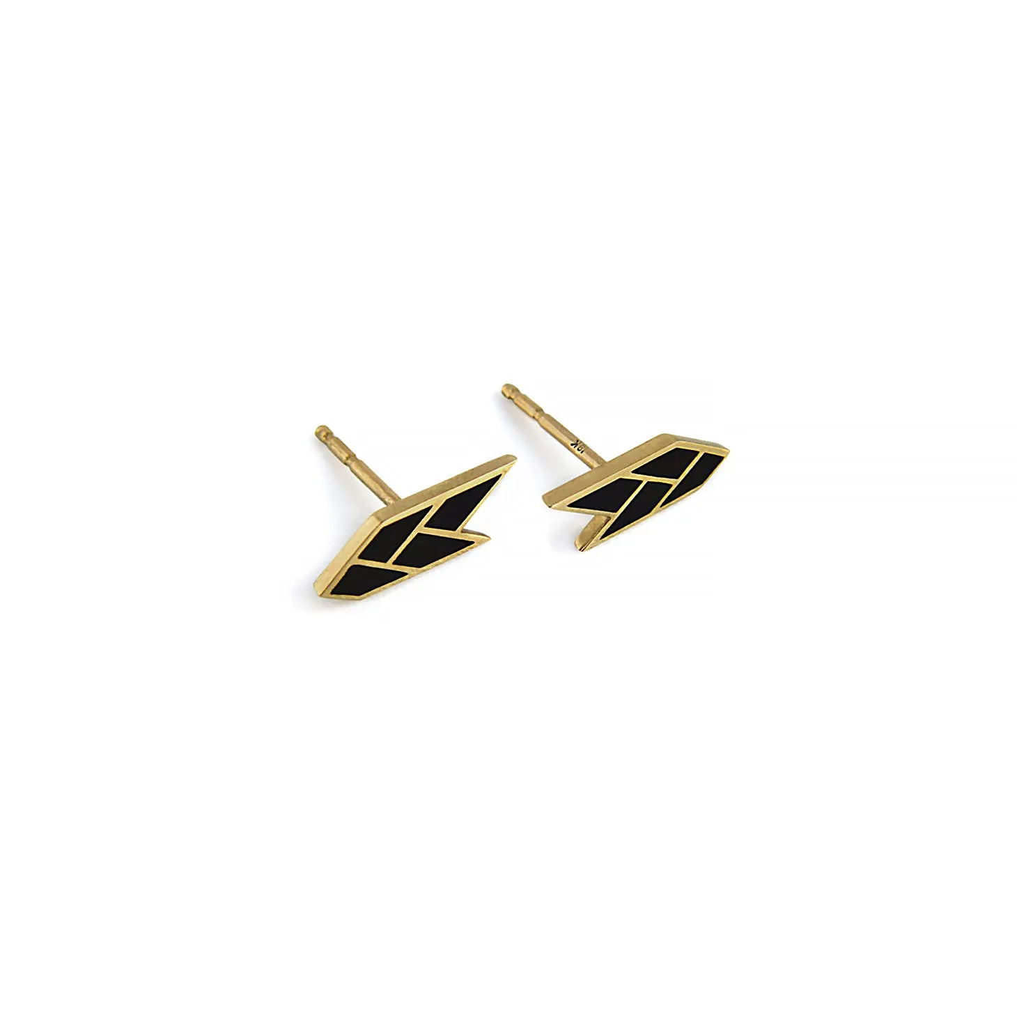 OSIRIS STUDS BLACK — 18K Gold