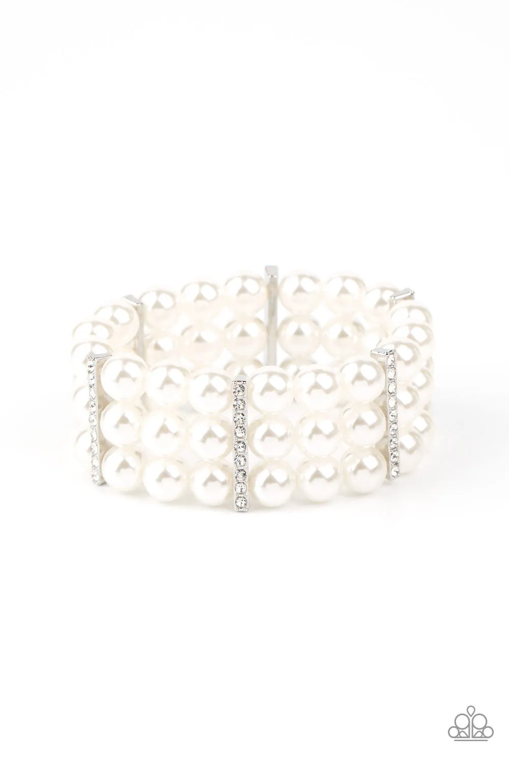 Paparazzi Bracelet ~ Modern Day Majesty - White Bracelet