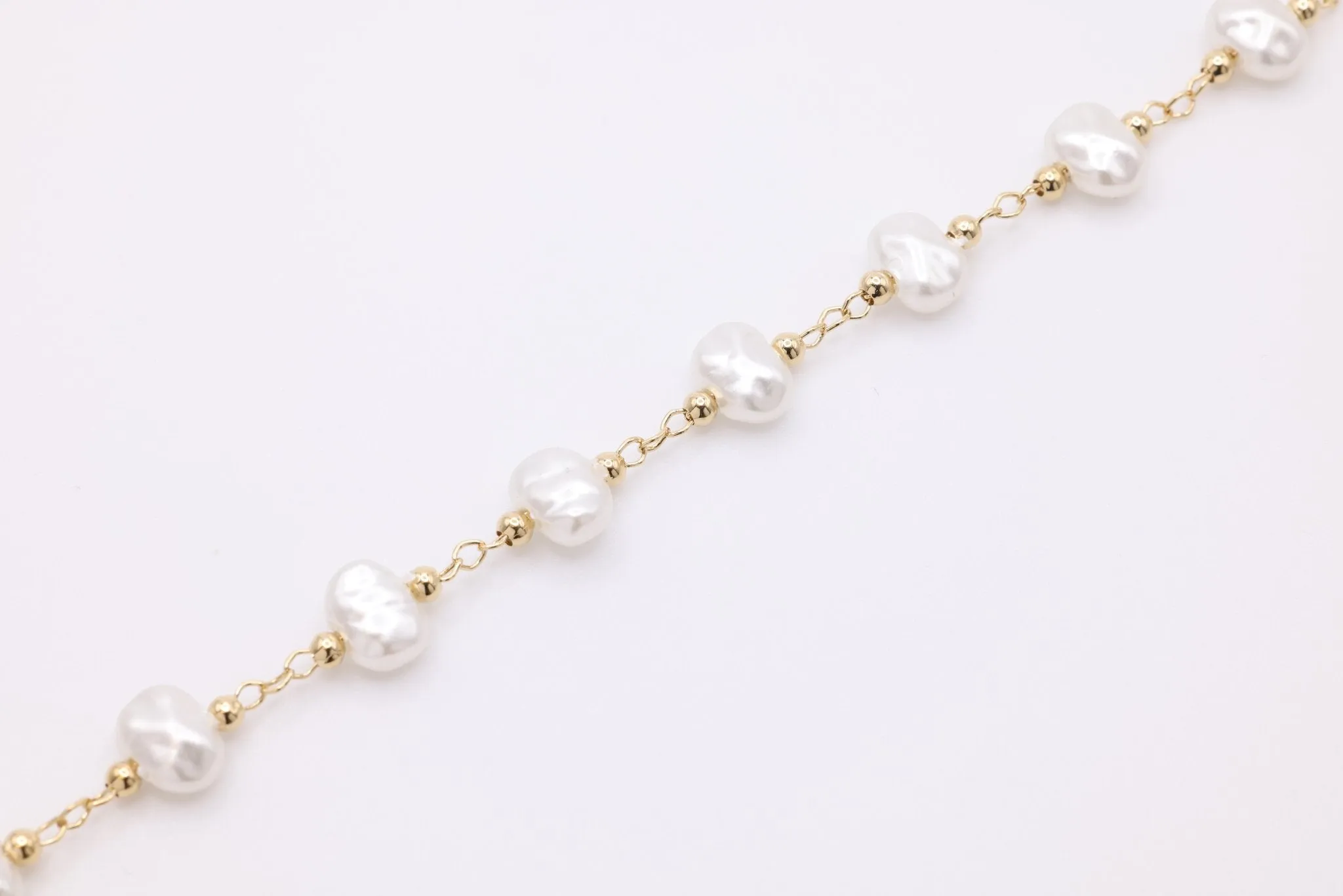 Pearl Satellite Chain, 14K Gold Overlay Plated, Wholesale Jewelry Chain