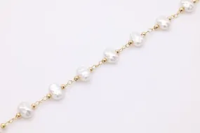 Pearl Satellite Chain, 14K Gold Overlay Plated, Wholesale Jewelry Chain