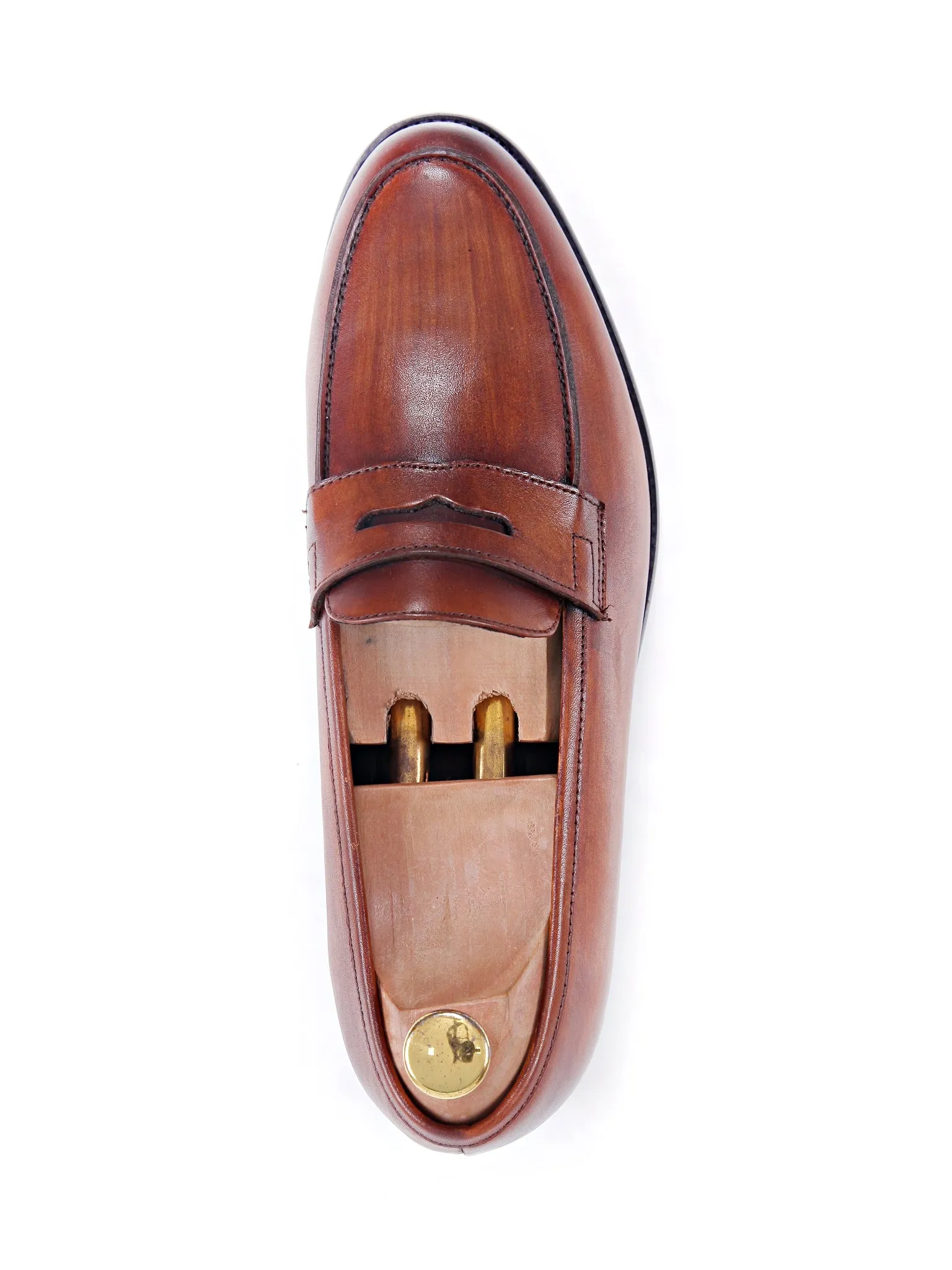 Penny Loafer - Cognac Tan (Hand Painted Patina)