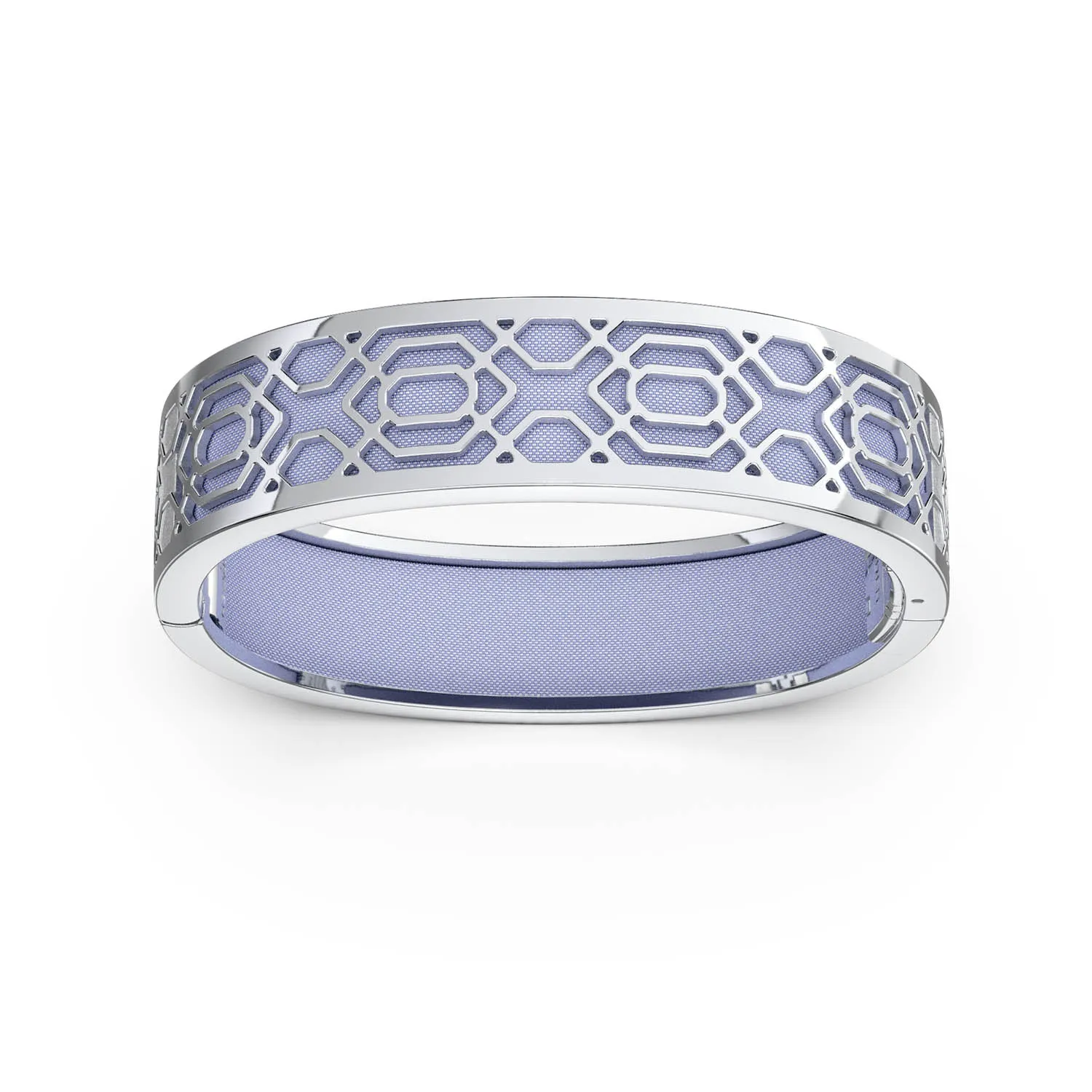 Peranakan Grace Bangle - Shophouse Mauve - Sterling Silver