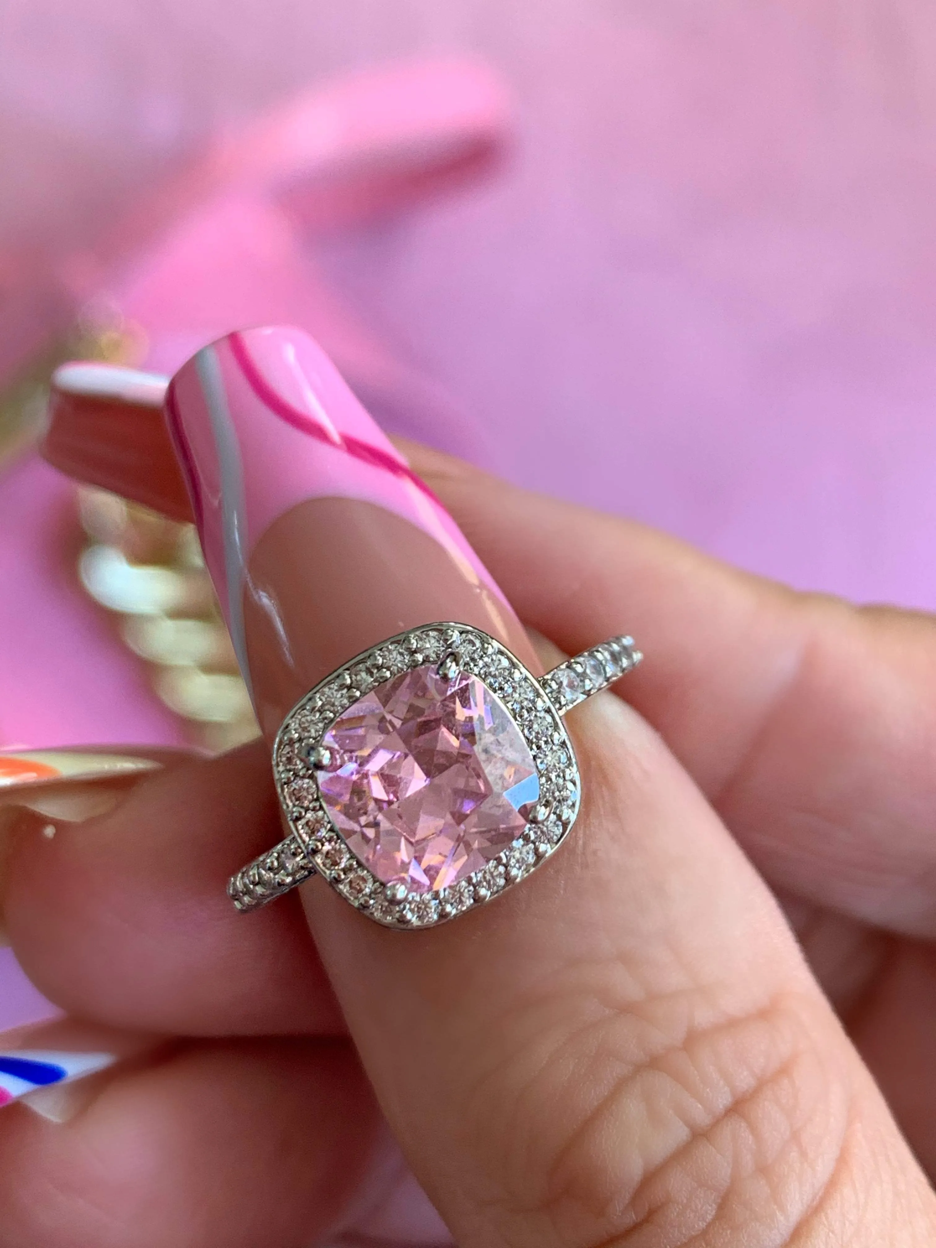 Pink adore ring band