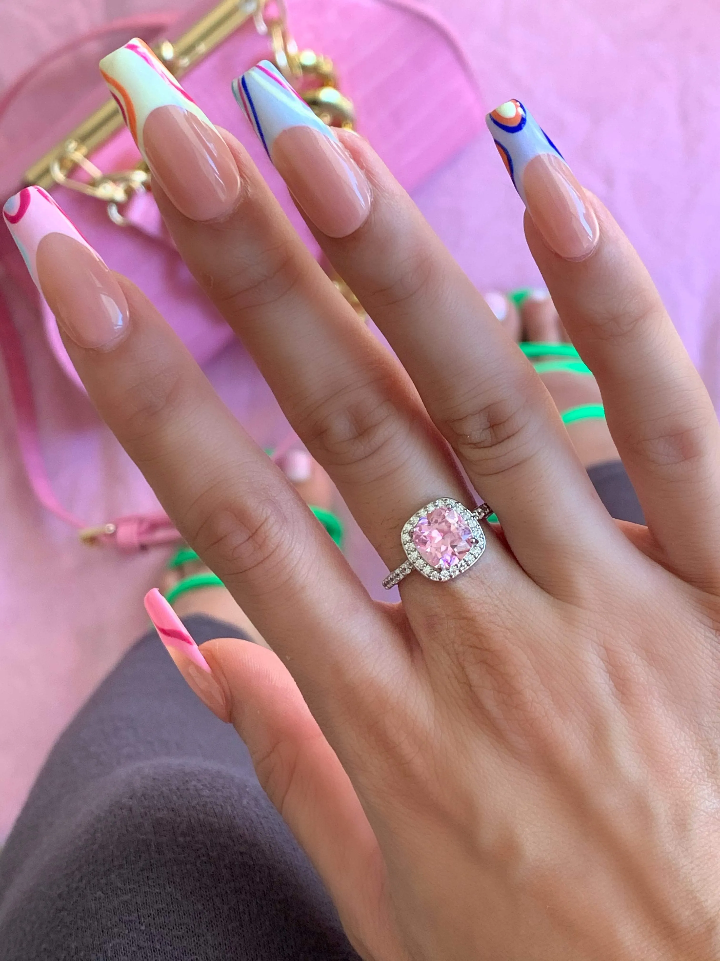 Pink adore ring band