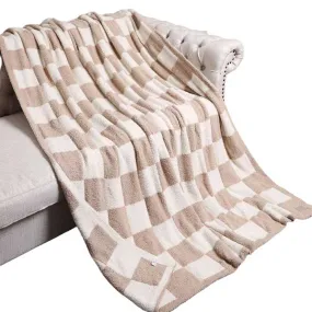 Reversible Checkerboard Patterned Throw Blanket