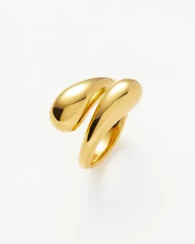 Savi Sculptural Crossover Ring | 18ct Gold Plated Vermeil