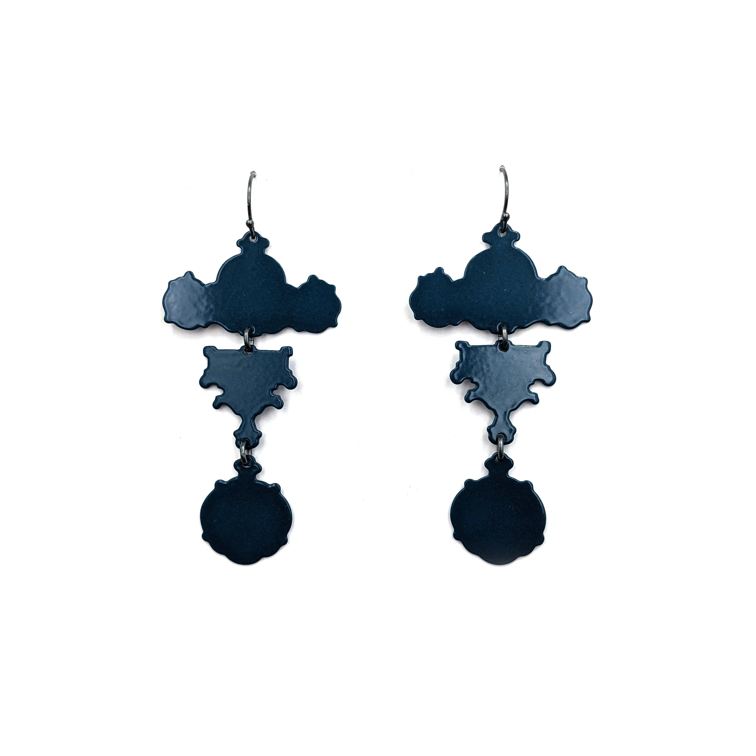 Silhouette Earrings, Teal