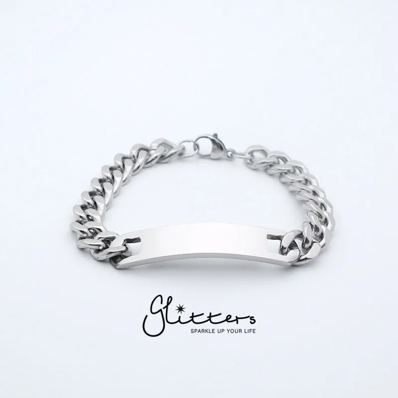 Stainless Steel Men's ID Bracelet 11mm Width Engraving