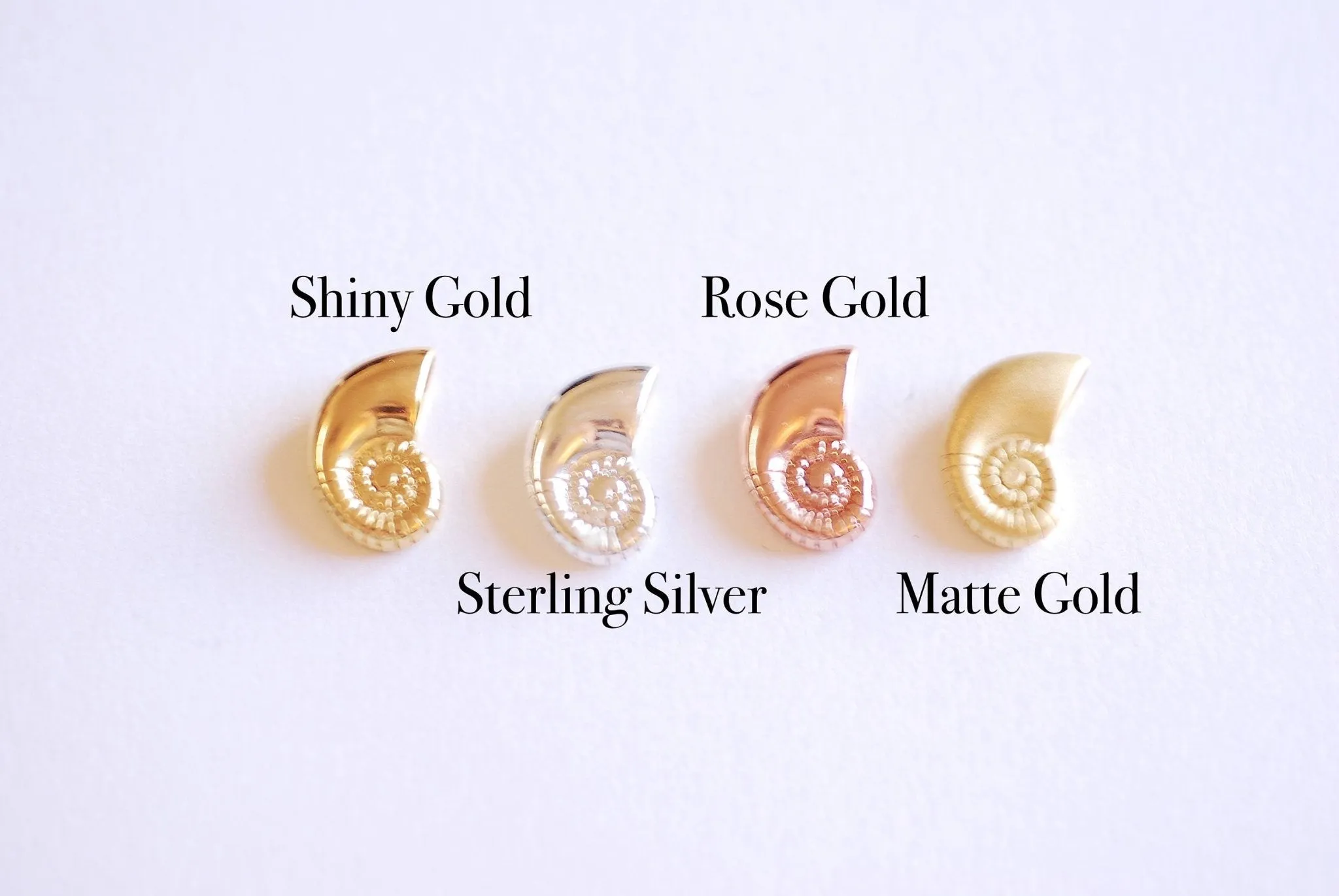 Sterling Silver Wholesale Sea Snail Swirl Shell Charm Pendant- 925 Ocean Beach Conch Seashell Charm, Hermit Crab Shell, Nautilus, 358