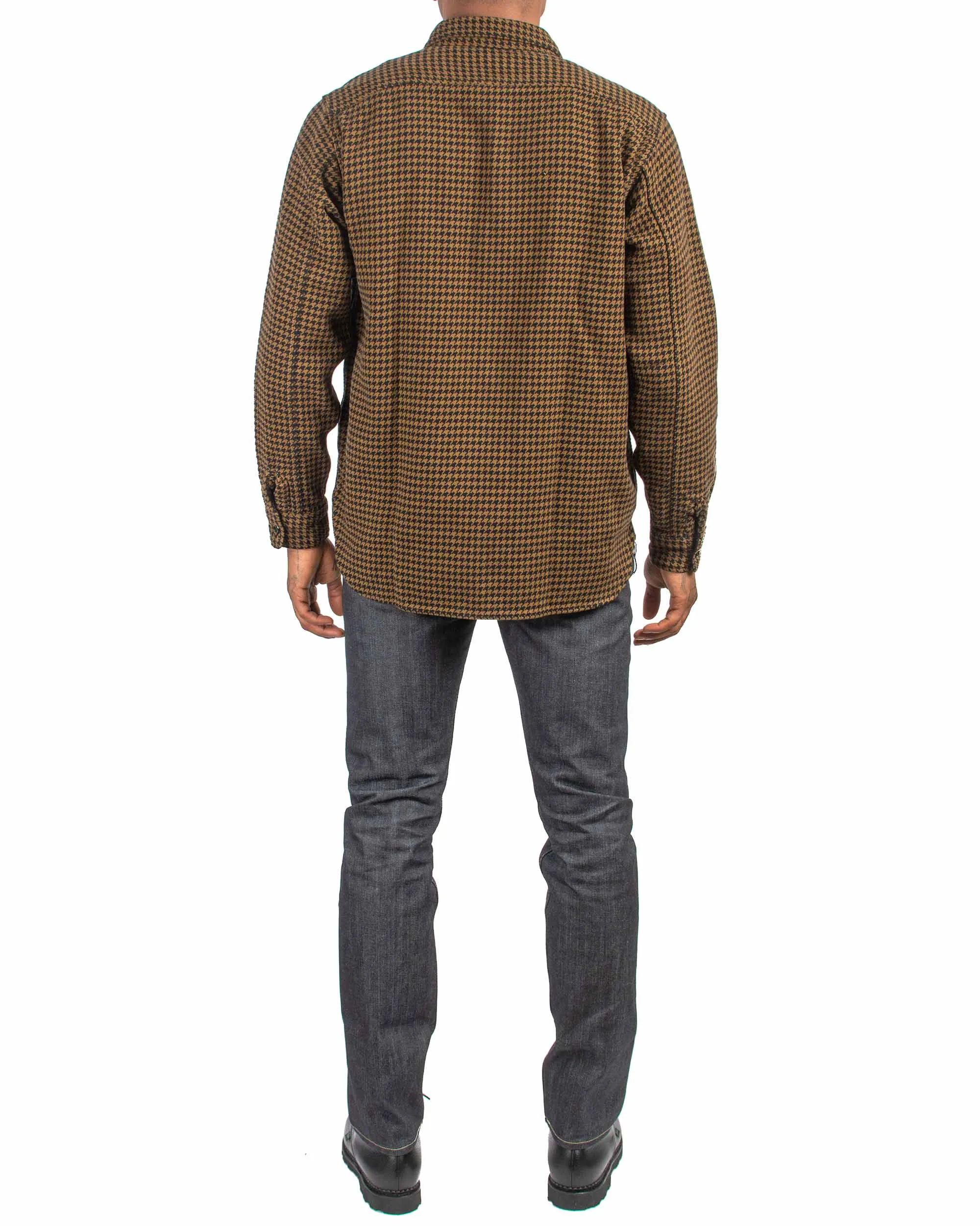 The Real McCoy's MS21102 8HU Houndstooth Flannel Shirt Mustard