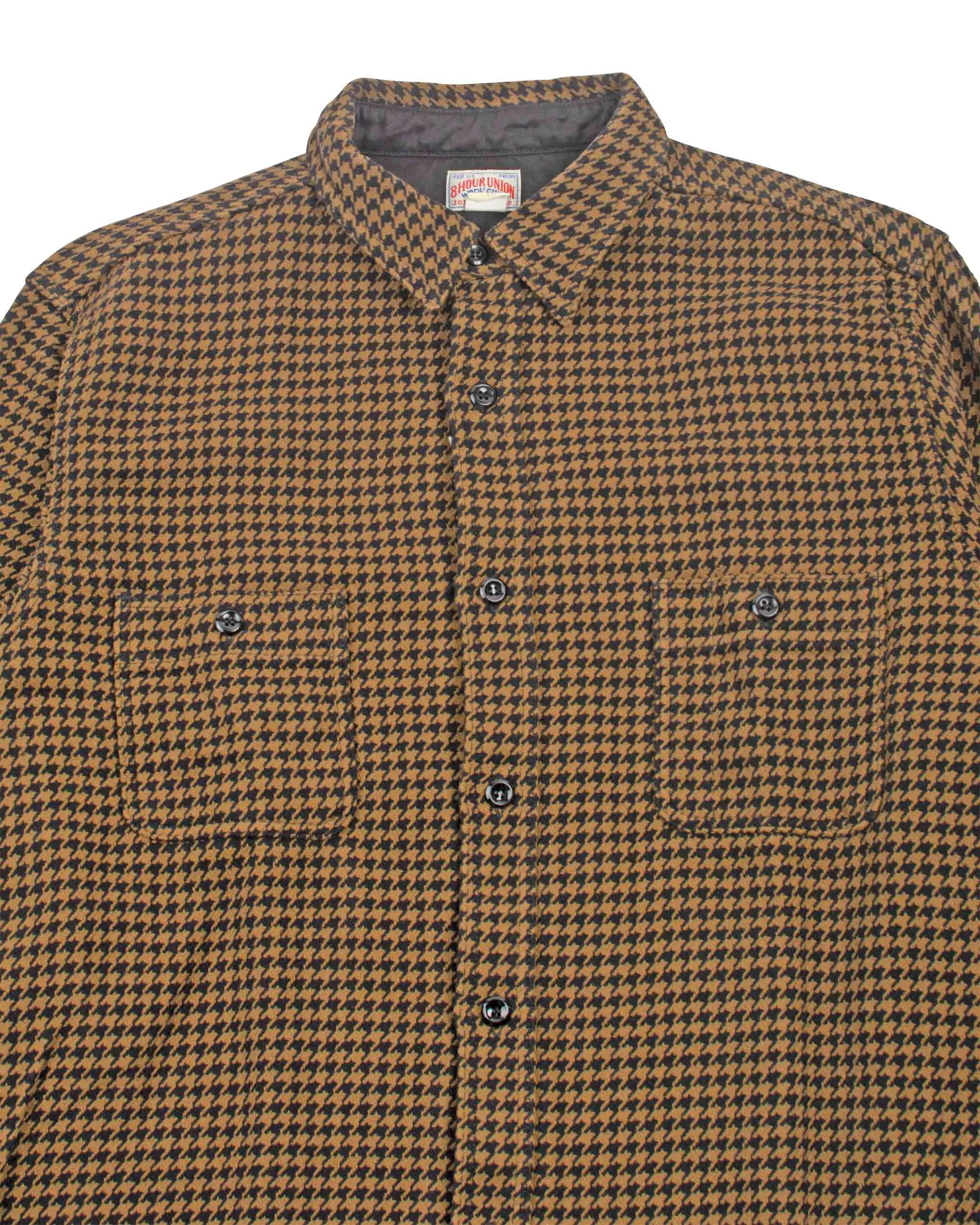 The Real McCoy's MS21102 8HU Houndstooth Flannel Shirt Mustard