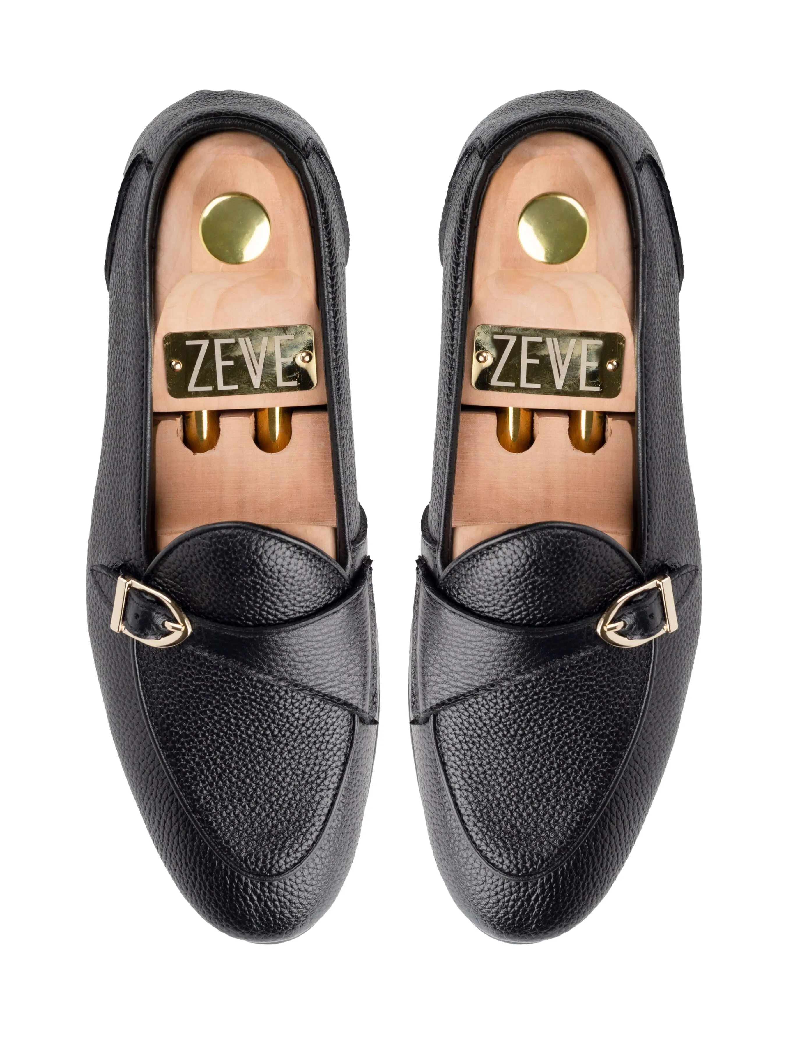 Theo Belgian Loafer - Black Pebble Single Strap