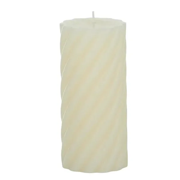 Twist Pillar Candle 15cm - Ivory