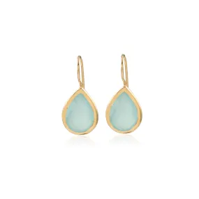 Vama | Valencia Earrings | Metal-Sterling Silver | Stone-Aqua Chalcedony | Finish-Shiny