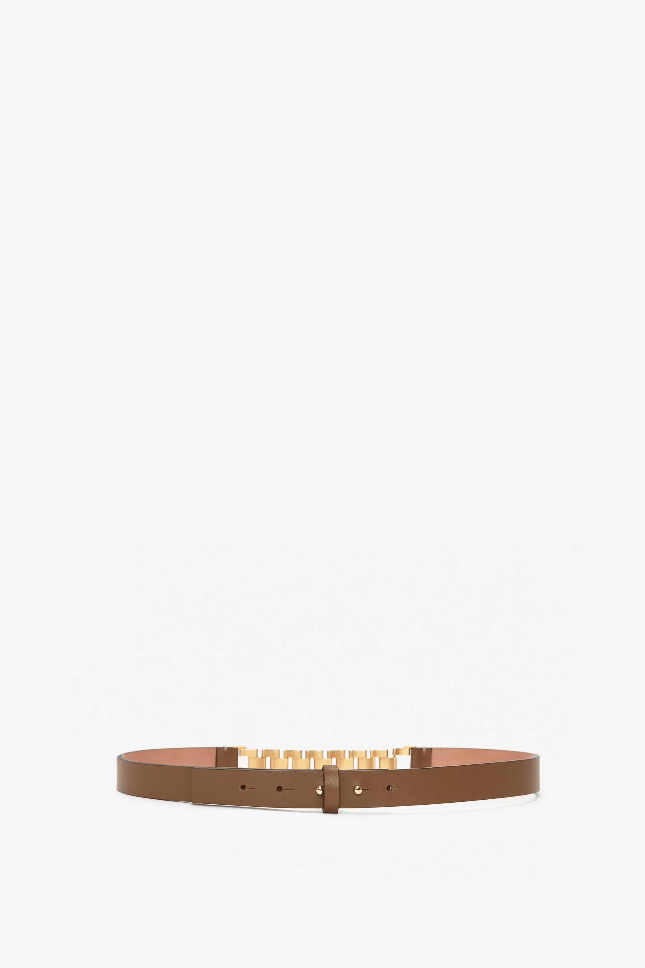 Watch Strap Detail Belt in Khaki-Brown